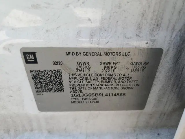 2020 CHEVROLET SONIC   