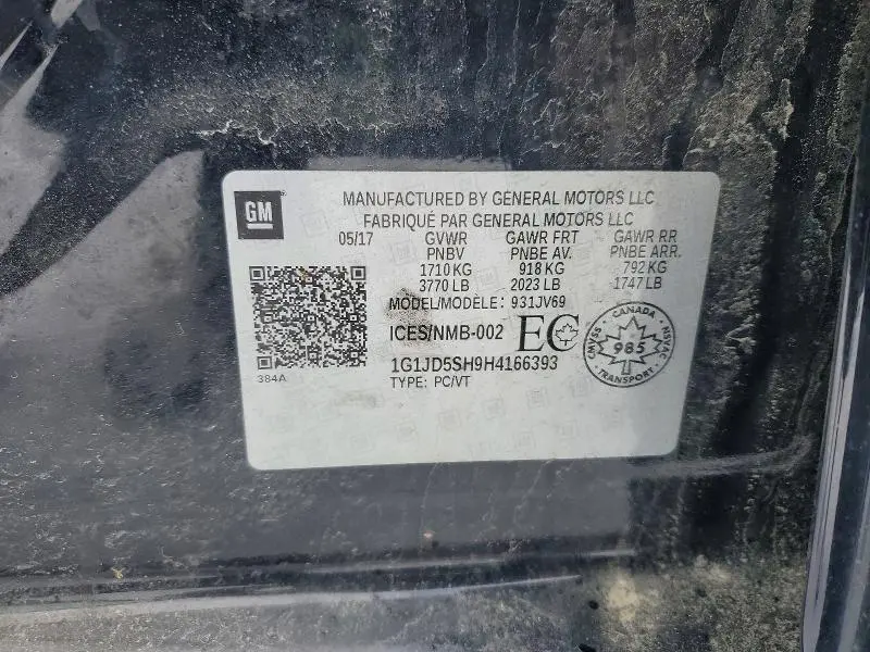 2017 CHEVROLET SONIC LT  