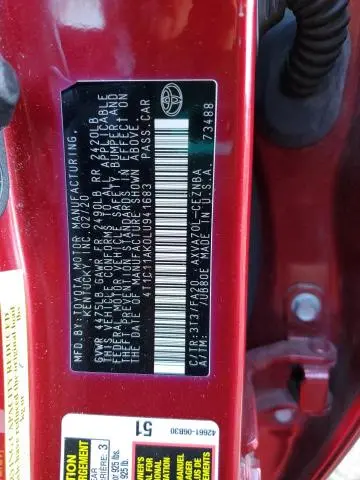 2020 TOYOTA CAMRY LE  