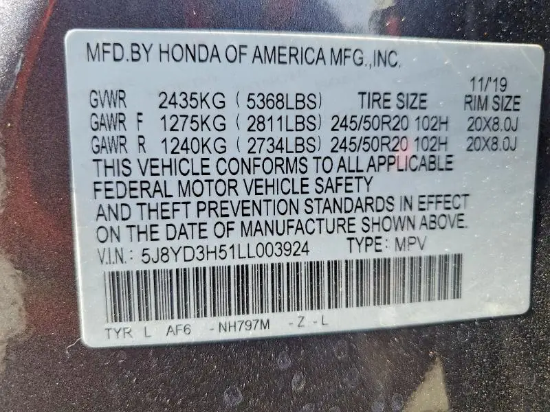 2020 ACURA MDX TECHNOLOGY  