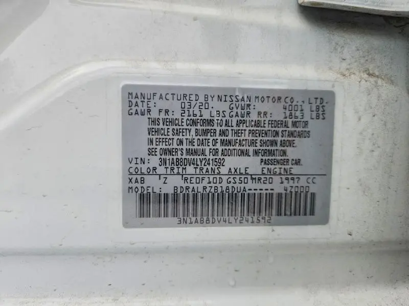 2020 NISSAN SENTRA SR  