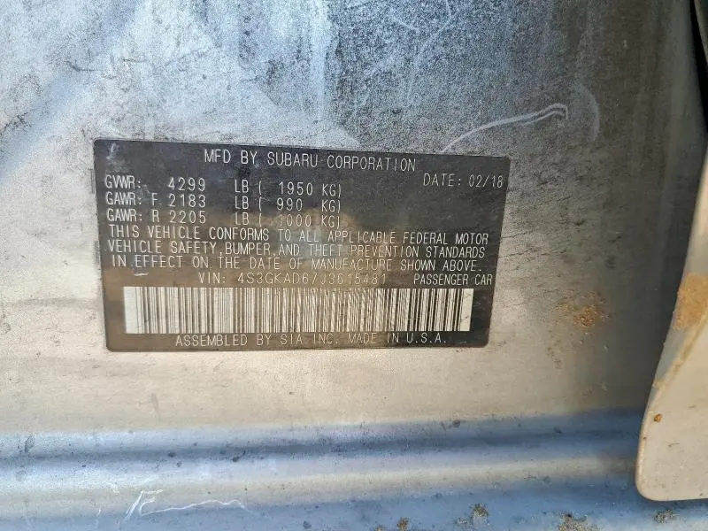 2018 SUBARU IMPREZA PREMIUM PLUS  