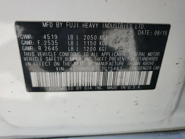 2016 SUBARU LEGACY 2.5I PREMIUM  