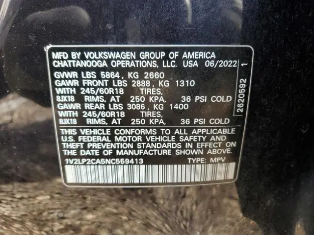 2022 VOLKSWAGEN ATLAS SE  
