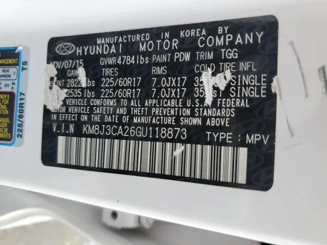 2016 HYUNDAI TUCSON LIMITED  