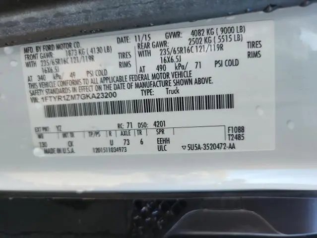 2016 FORD TRANSIT T-250  