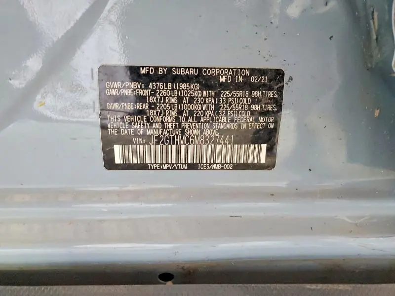 2021 SUBARU CROSSTREK LIMITED  