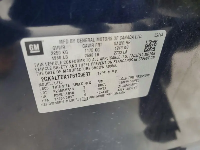 2015 GMC TERRAIN SLT  