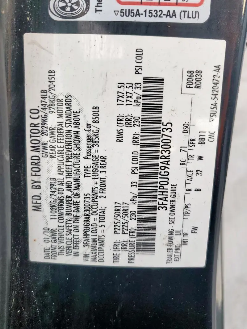 2010 FORD FUSION SEL  