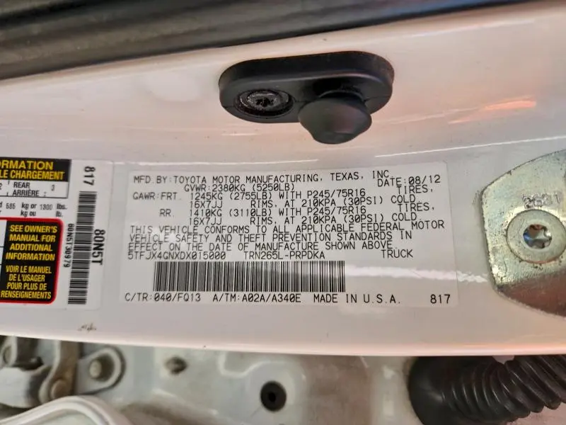 2013 TOYOTA TACOMA DOUBLE CAB  