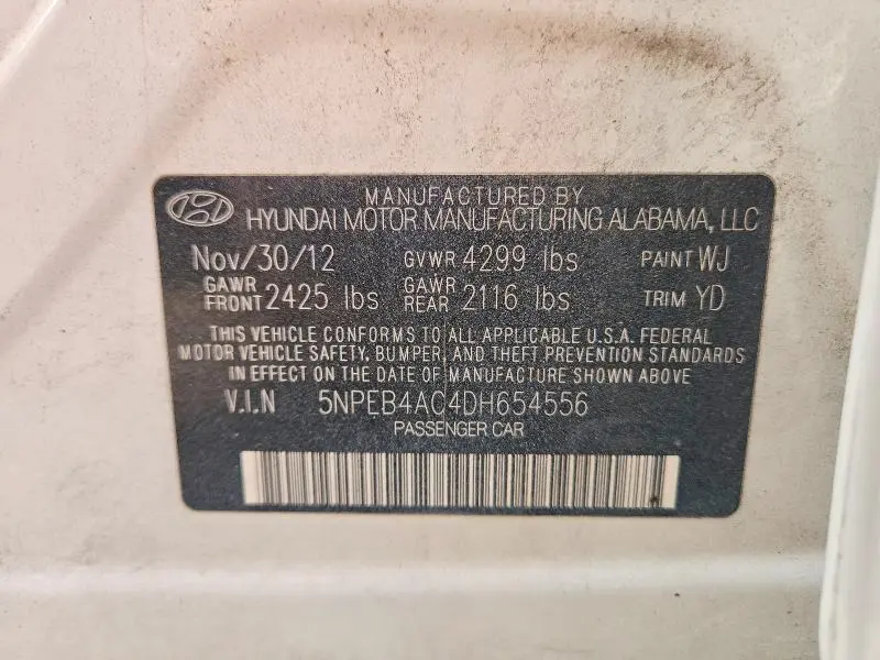 2013 HYUNDAI SONATA GLS  