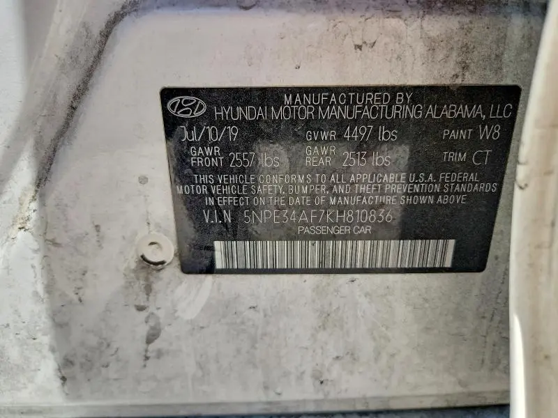 2019 HYUNDAI SONATA SPORT  