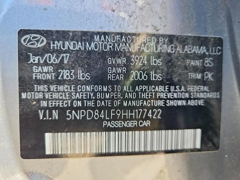 2017 HYUNDAI ELANTRA SE  