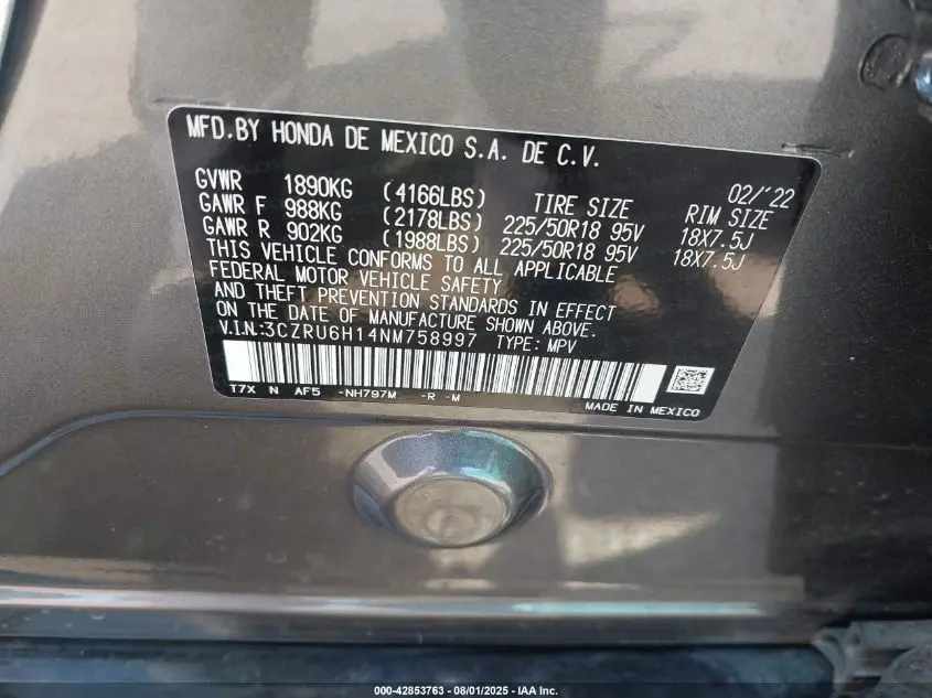 2022 HONDA HR-V AWD SPORT