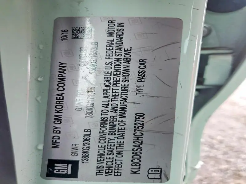 2017 CHEVROLET SPARK 1LT  