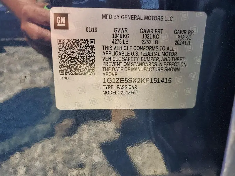 2019 CHEVROLET MALIBU PREMIER  