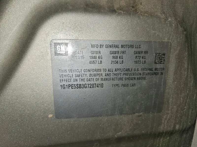 2016 CHEVROLET CRUZE LIMITED LT  