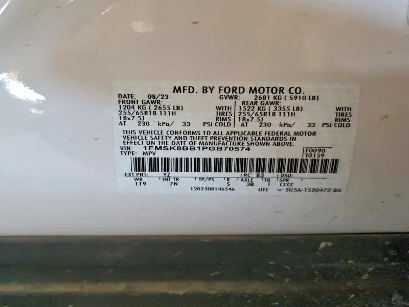 2023 FORD EXPLORER BASE 4WD 3.3L V6