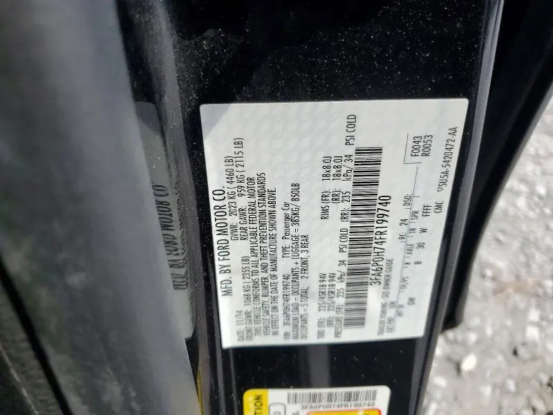 2015 FORD FUSION SE  