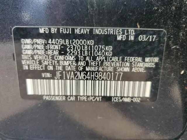 2017 SUBARU WRX STI  
