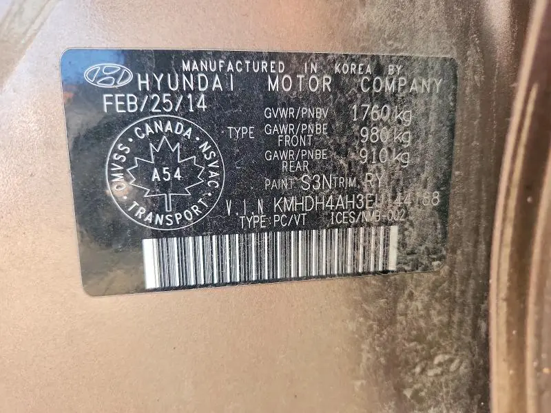 2014 HYUNDAI ELANTRA SPORT  