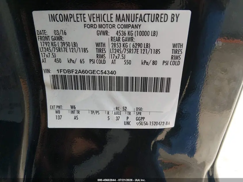 2016 FORD F-250 XL