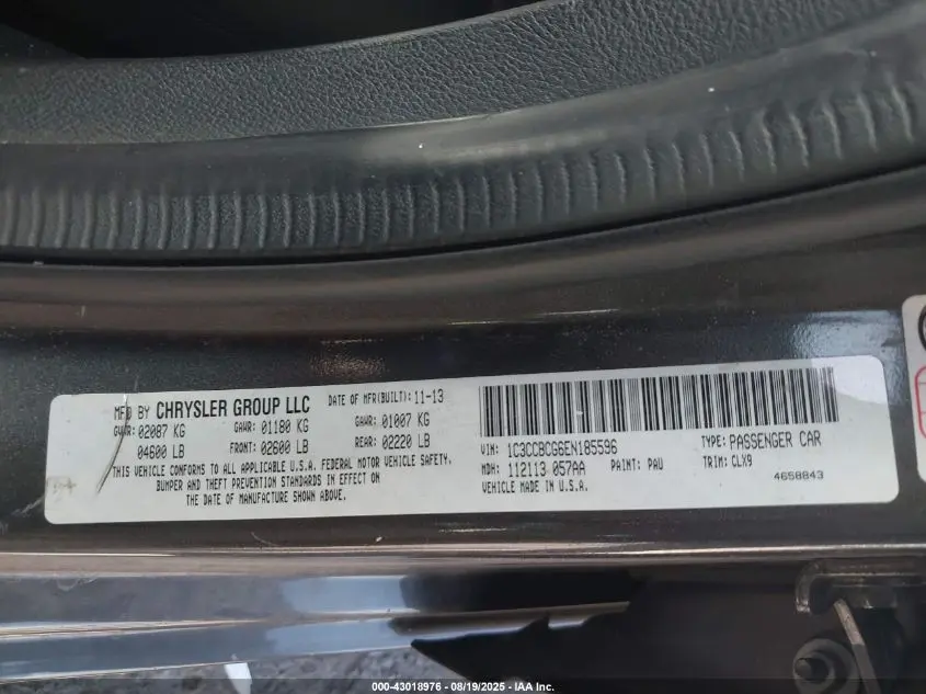 2014 CHRYSLER 200 LIMITED