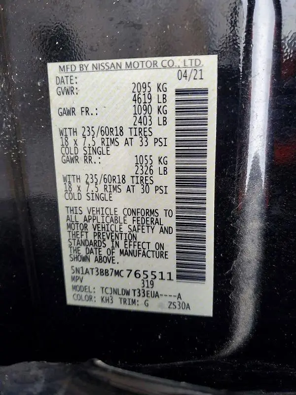 2021 NISSAN ROGUE SV  