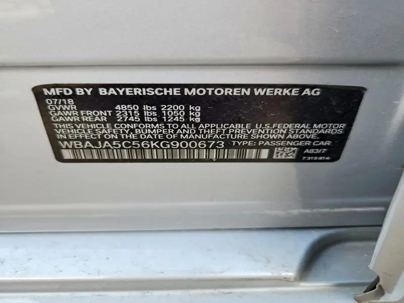 2019 BMW 530 I  