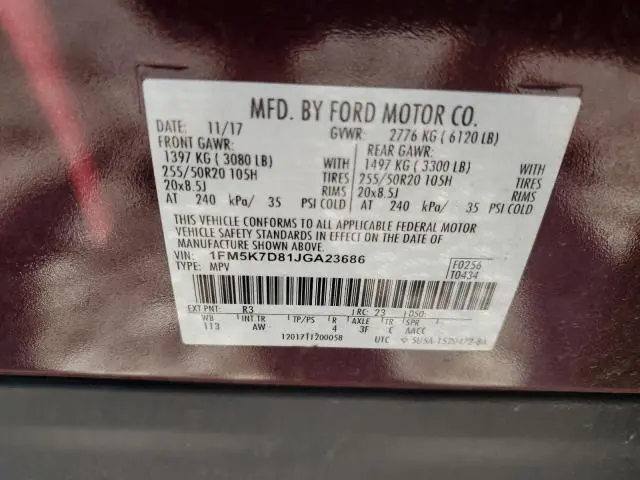 2018 FORD EXPLORER XLT  