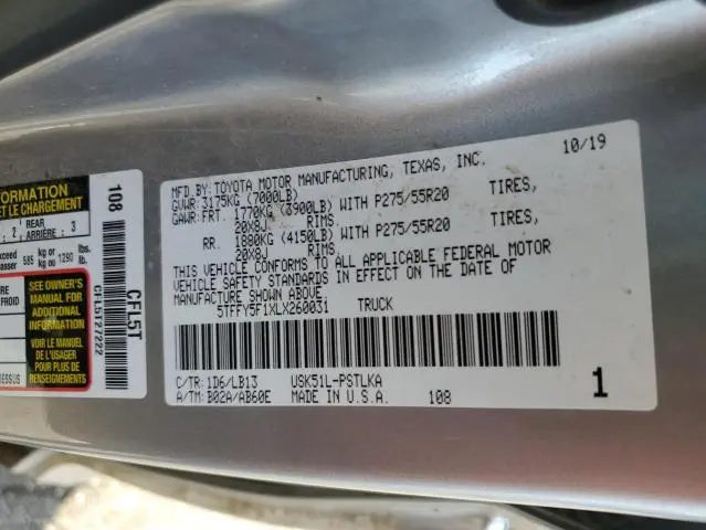 2020 TOYOTA TUNDRA CREWMAX LIMITED  