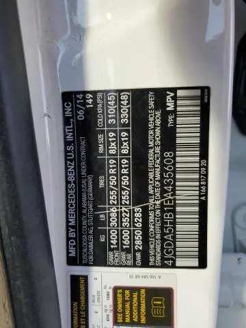 2014 MERCEDES-BENZ ML 350 4MATIC  