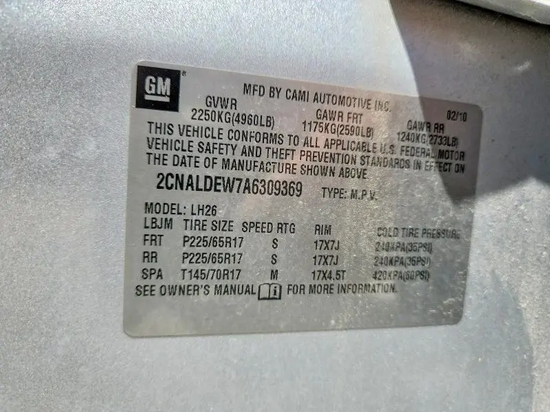 2010 CHEVROLET EQUINOX LT  