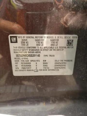 2016 GMC SIERRA K1500 SLT  