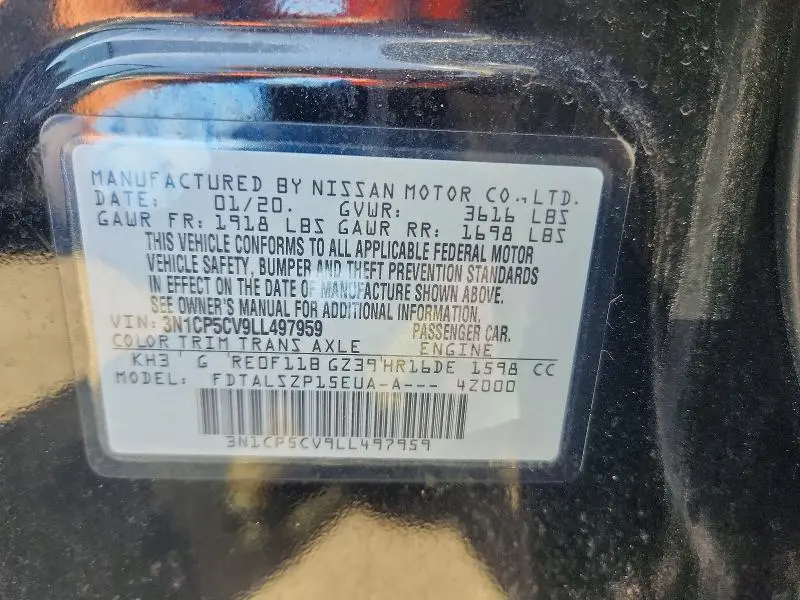 2020 NISSAN KICKS SV  