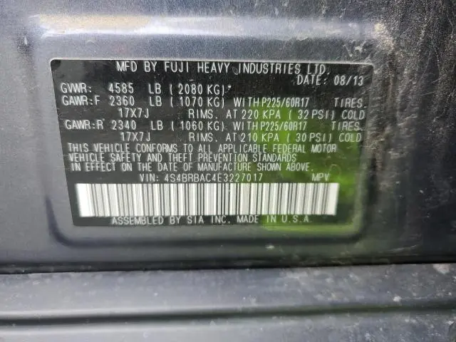 2014 SUBARU OUTBACK 2.5I  