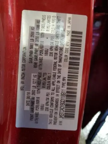 2016 MAZDA CX-9 TOURING  