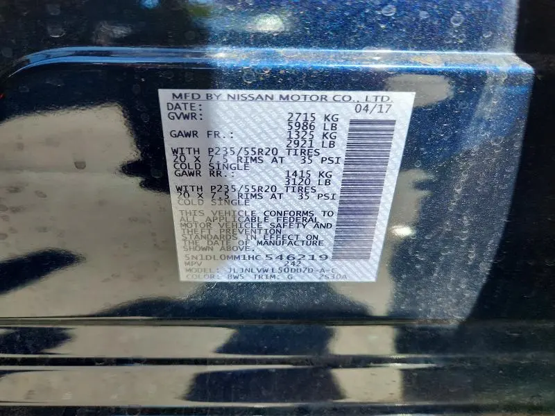 2017 INFINITI QX60 BASE  
