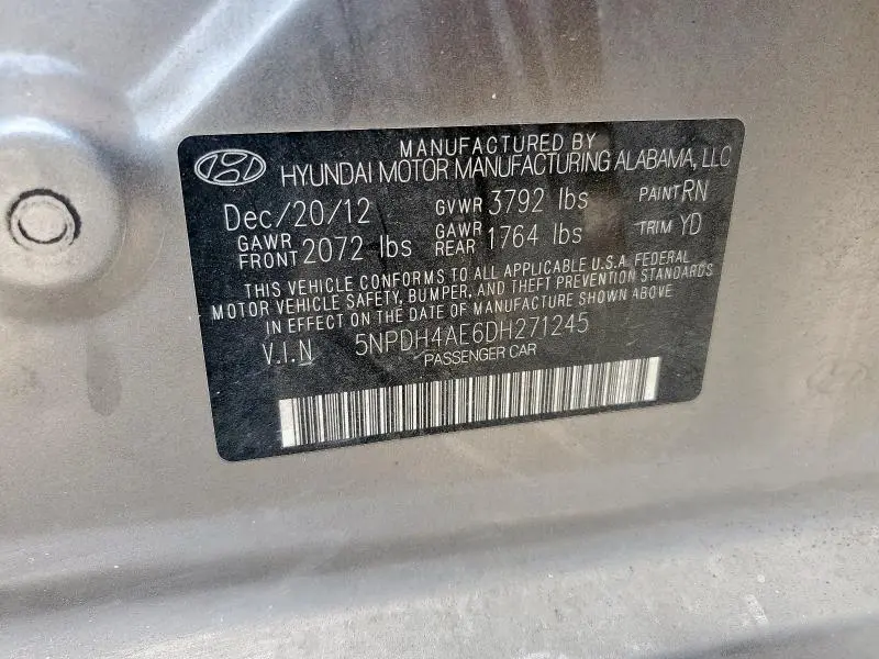 2013 HYUNDAI ELANTRA GLS  