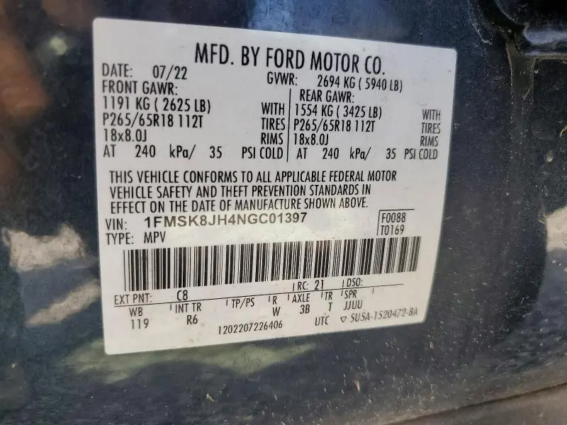 2022 FORD EXPLORER TIMBERLINE  