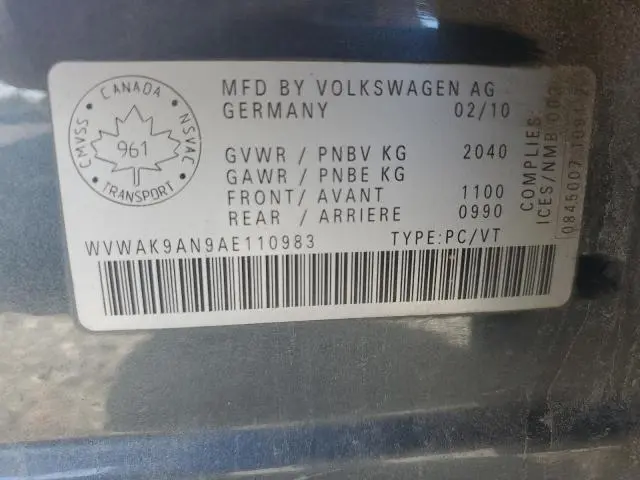 2010 VOLKSWAGEN PASSAT 2.0T  