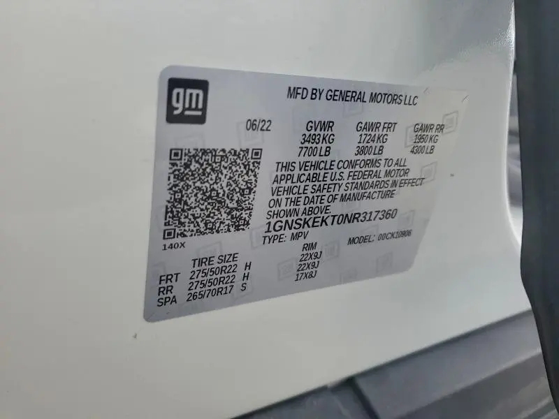 2022 CHEVROLET SUBURBAN K1500 RST  