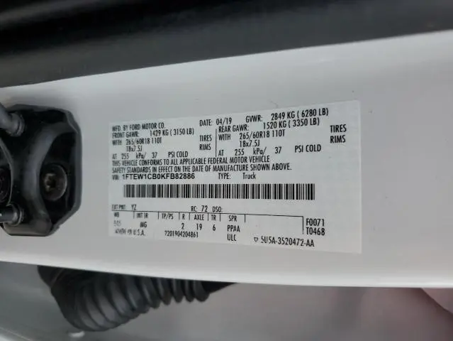 2019 FORD F150 SUPERCREW  
