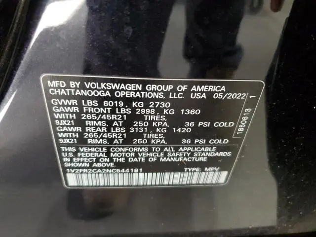 2022 VOLKSWAGEN ATLAS SEL PREMIUM R-LINE  