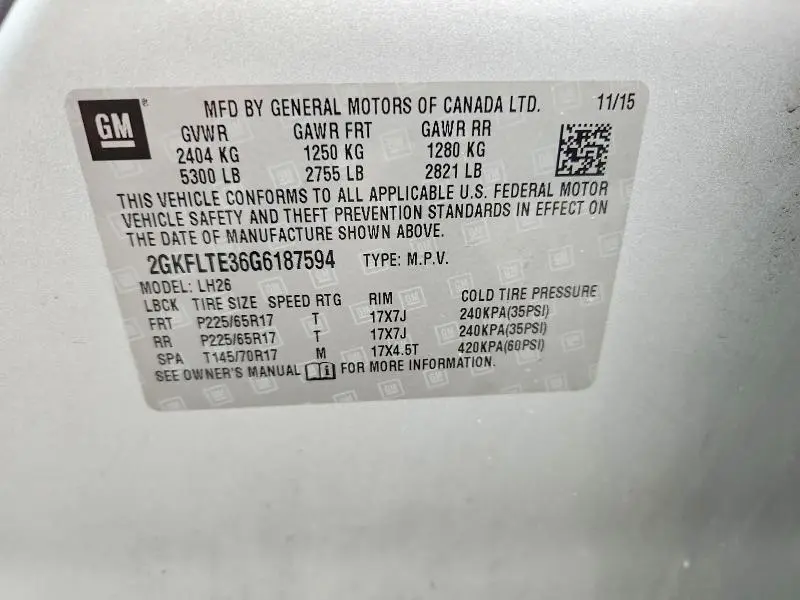 2016 GMC TERRAIN SLE  