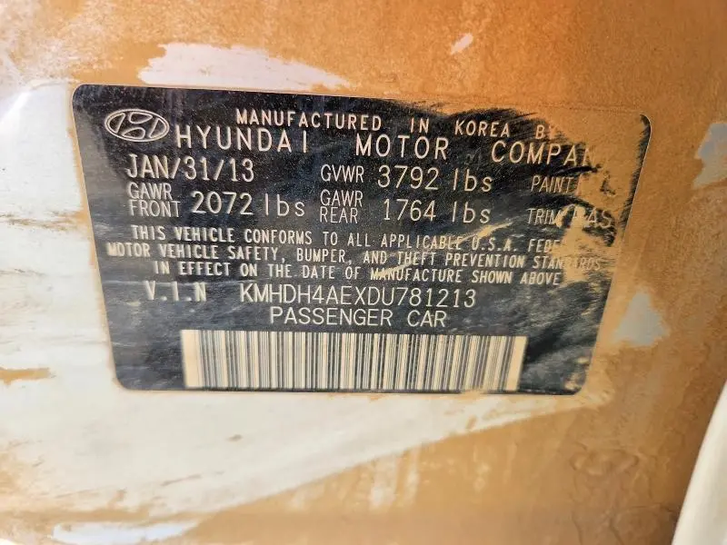 2013 HYUNDAI ELANTRA GLS  