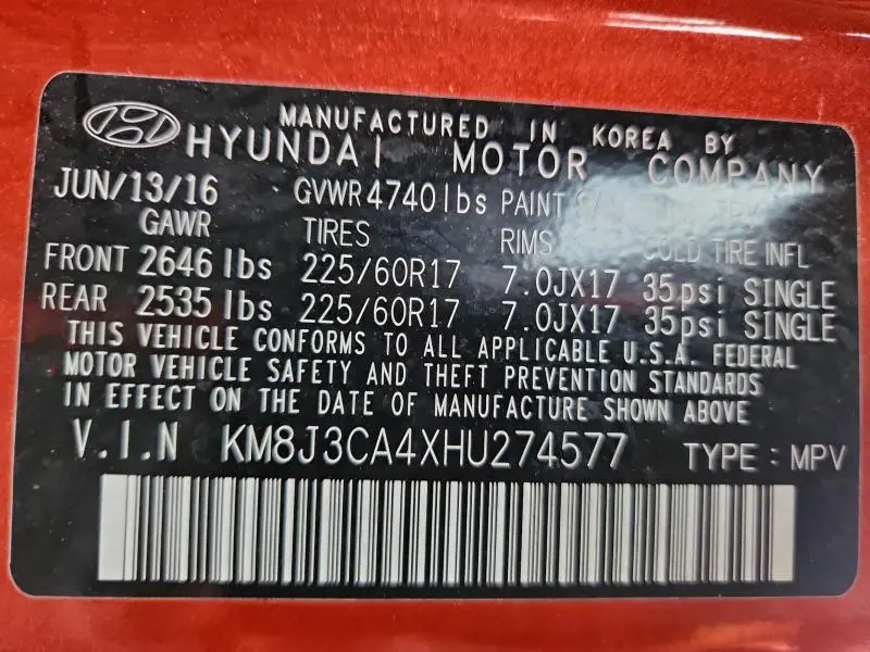 2017 HYUNDAI TUCSON LIMITED  