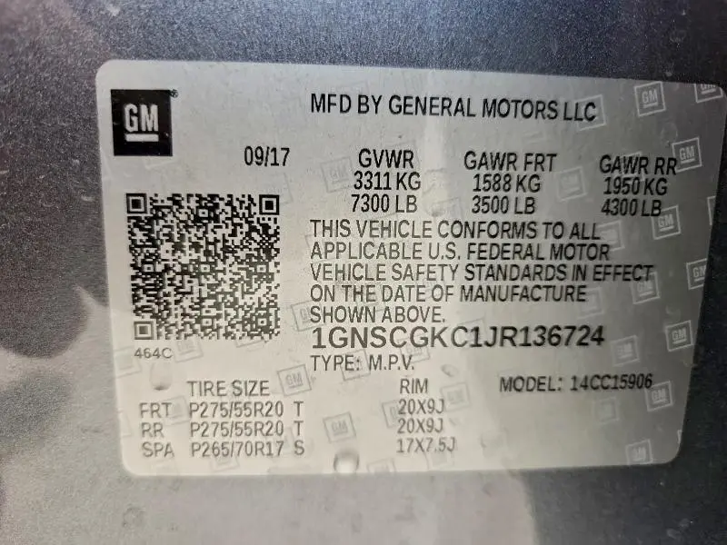 2018 CHEVROLET SUBURBAN C1500 LS  