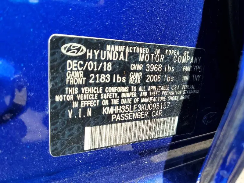 2019 HYUNDAI ELANTRA GT BASE  