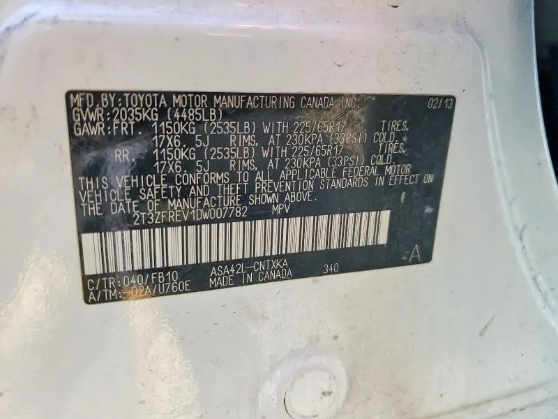 2013 TOYOTA RAV4 LE  